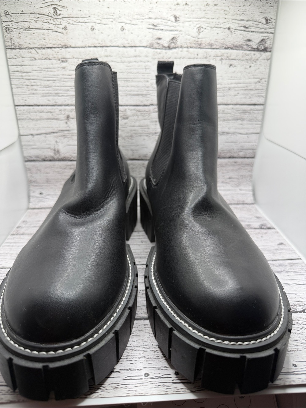 Madden Girl Karley/ Karl01J1 Black Chunky Chelsea Boots 8.5 M